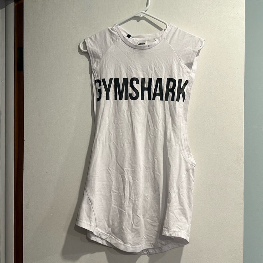 Gymshark White Bold Drop Arm Tank - Small - NWT
